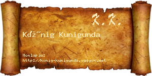 Kőnig Kunigunda névjegykártya